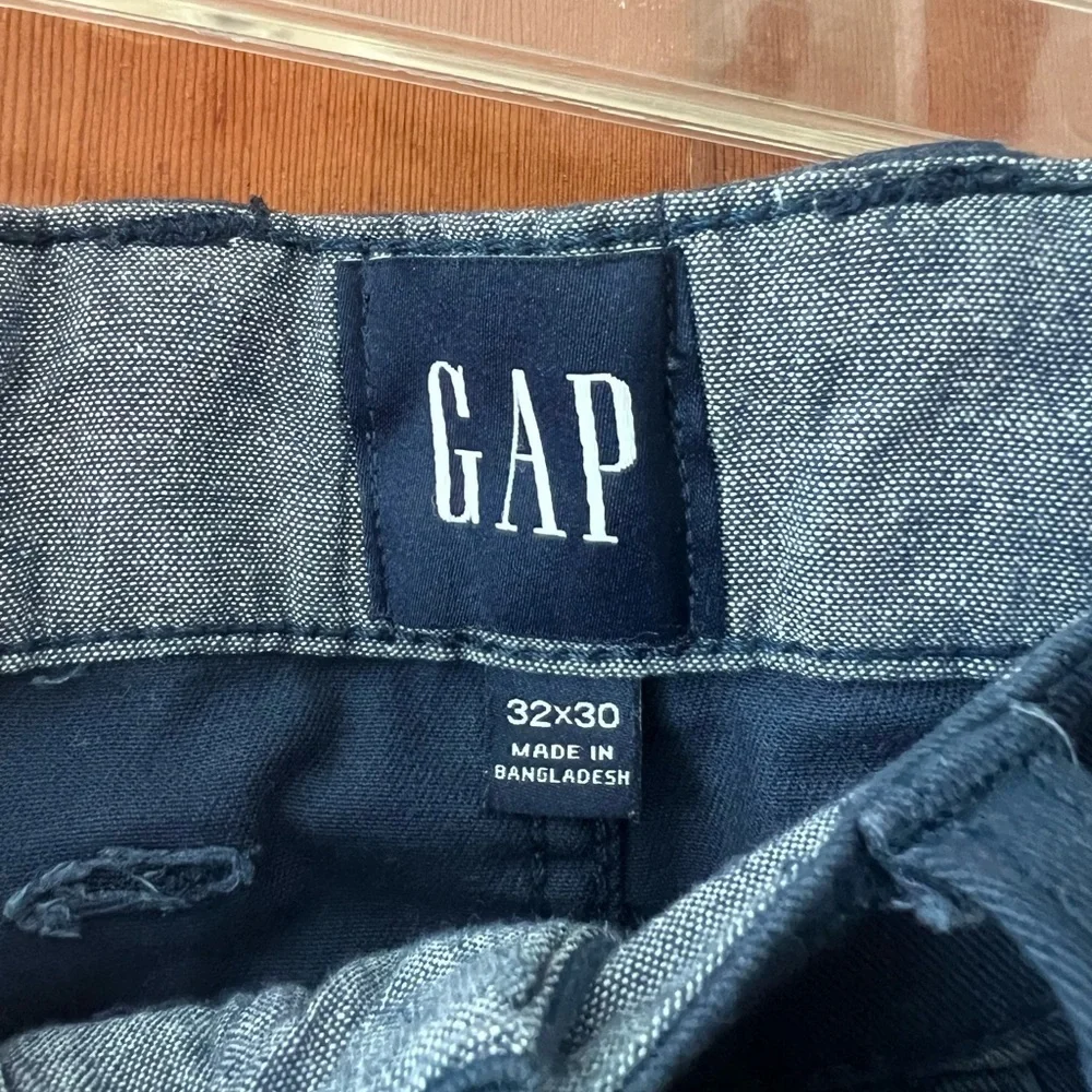 GAP Navy Blue Stretch Chino Pants 32x30 Straight Leg Workwear Casual Mens